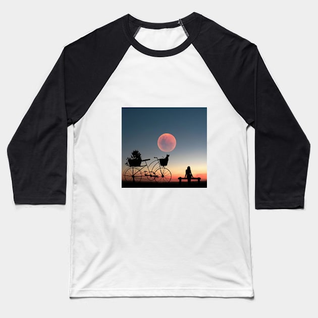 moon Baseball T-Shirt by evindart